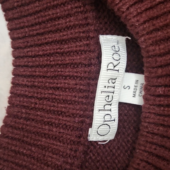 Burgundy balloon sleeve knit sweater Cozy Fall Winter formal party church school - Picture 8 of 10